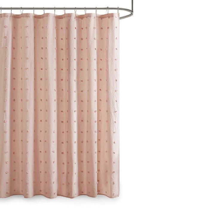 Gracie Mills Mikel Cotton Yarn Dyed Jacquard Pom Pom Shower Curtain - GRACE-11867 Image 3