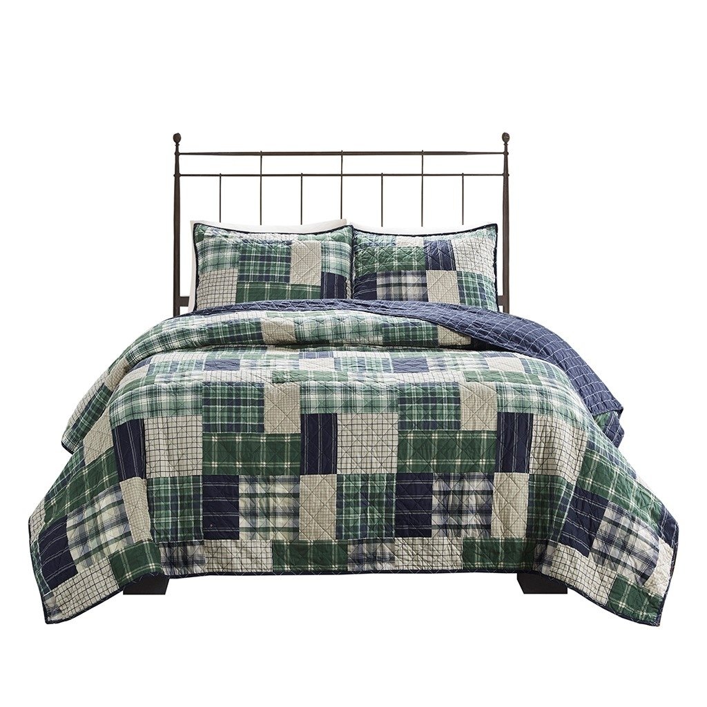 Gracie Mills Otha 3 Peice Plaid Reversible Quilt Set - GRACE-11953 Image 1