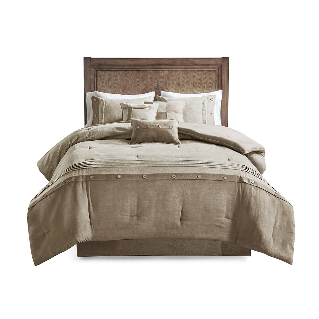 Gracie Mills 7-Piece Rustic Faux Suede Comforter Set GRACE-12138 Earthy Print Image 1