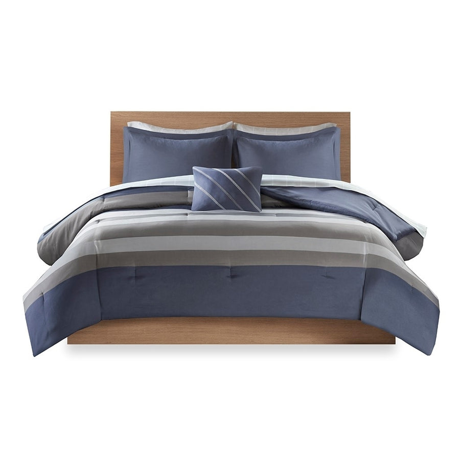 Gracie Mills Tavish Striped Comforter Set with Matching Bed Sheets - GRACE-12259 Image 1