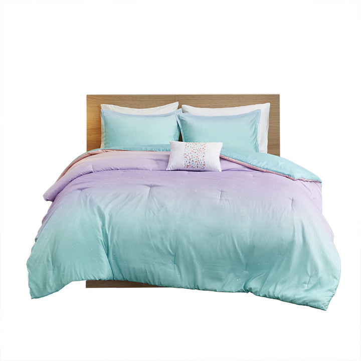 Gracie Mills Dagny Modern Ombre Metallic Glitter Reversible Comforter Set - GRACE-12660 Image 1