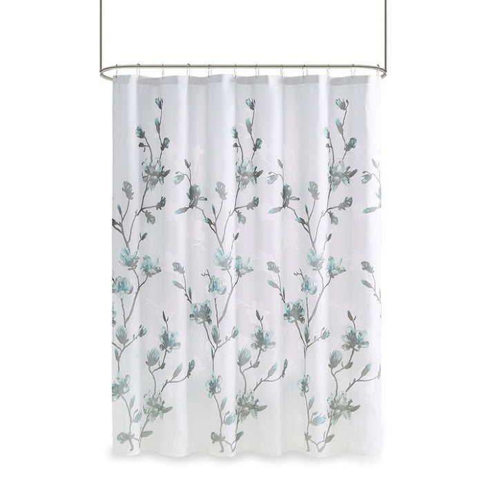 Gracie Mills Alfred Floral Printed Burnout Shower Curtain and Liner - GRACE-12687 Image 3