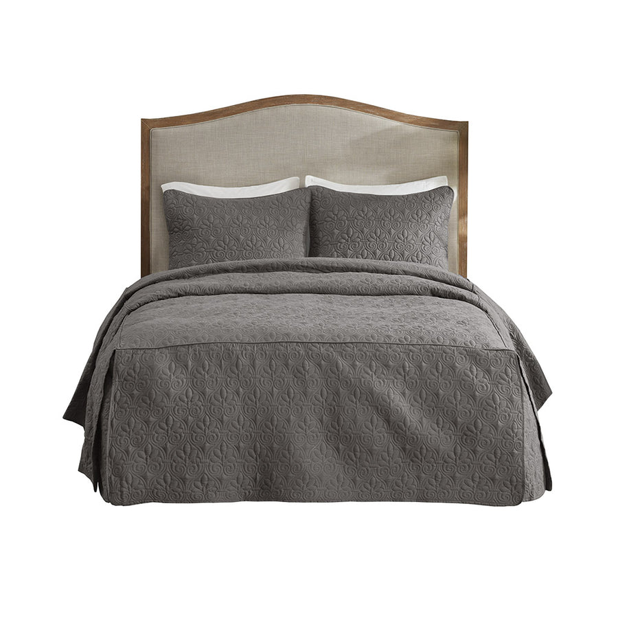 Gracie Mills Sandy 3 Piece Split Corner Classic Pleated Quilted Bedspread Set - GRACE-12667 Image 1