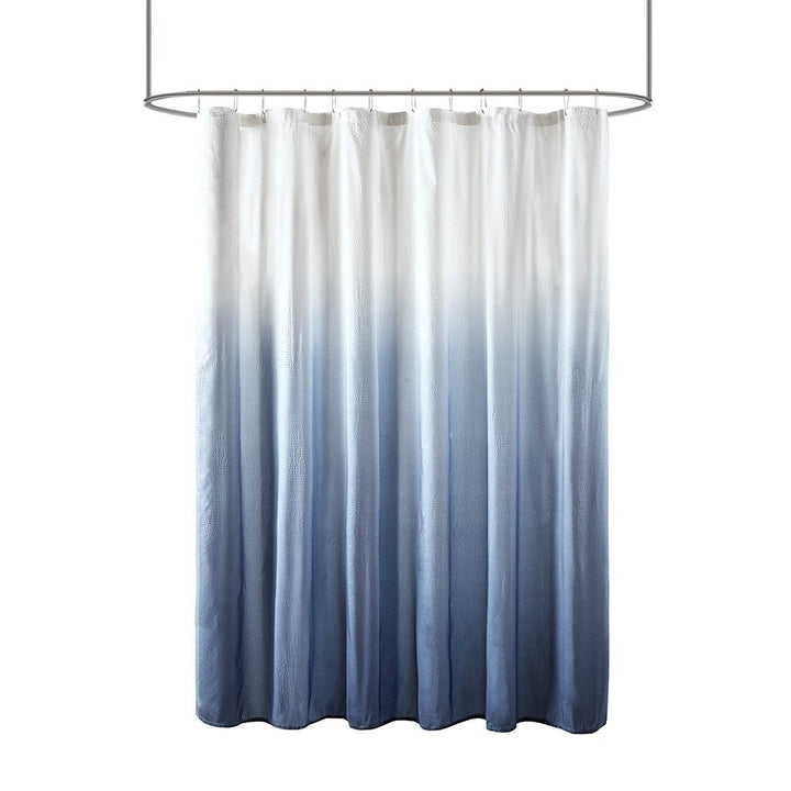 Gracie Mills Sid Modern Seersucker Ombre Printed Shower Curtain - GRACE-12814 Image 3