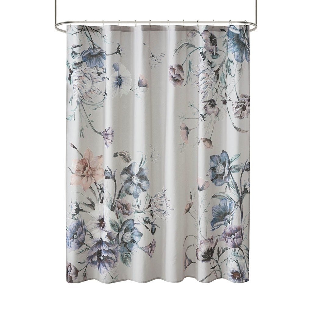Gracie Mills Kyrie Floral Print Cotton Shower Curtain - GRACE-13020 Image 1
