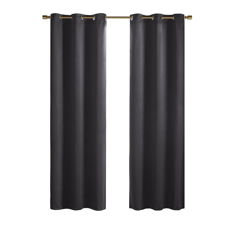 Gracie Mills Euphemia Solid Blackout Triple Weave Grommet Top Curtain Panel Pair - GRACE-13629 Image 3