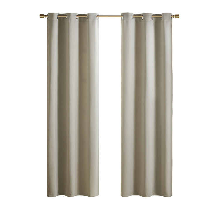 Gracie Mills Euphemia Solid Blackout Triple Weave Grommet Top Curtain Panel Pair - GRACE-13629 Image 4