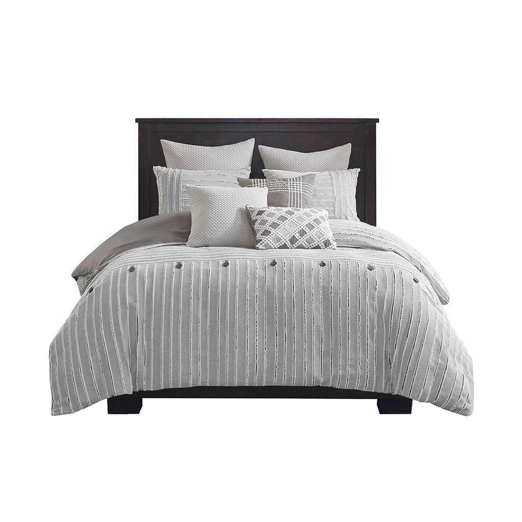 Gracie Mills Cora Oversized Cotton Clipped Jacquard Comforter Set with Euro Shams Throw Pillows - GRACE-13615 Image 5