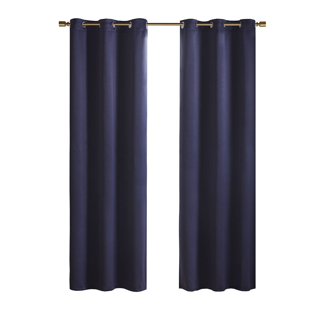 Gracie Mills Euphemia Solid Blackout Triple Weave Grommet Top Curtain Panel Pair - GRACE-13629 Image 1