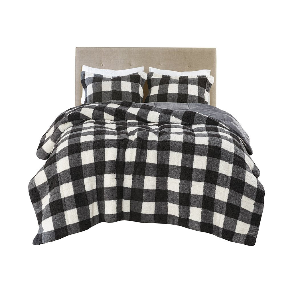 Gracie Mills Diego Buffalo Plaid Sherpa Down Alternative Comforter Set - GRACE-13652 Image 1