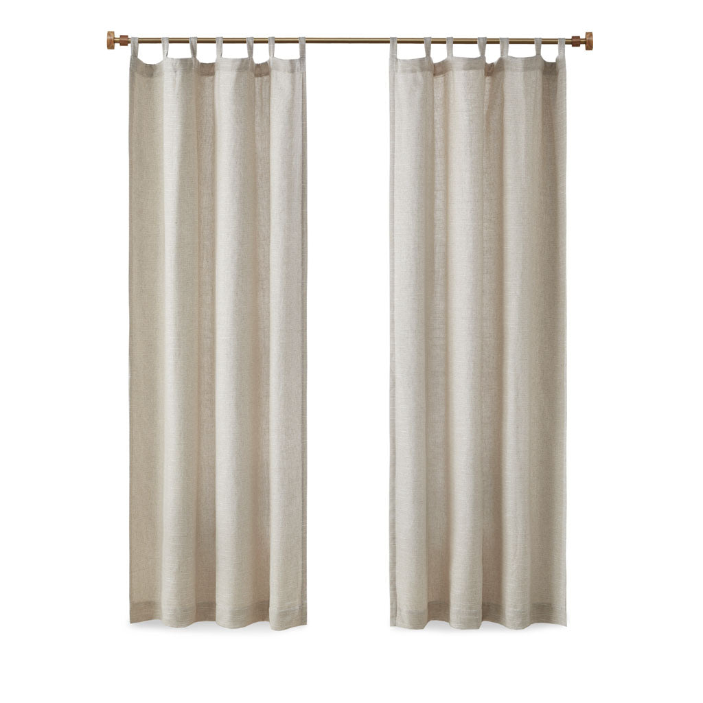 Gracie Mills Seraphine Faux Linen Tab Top Curtain Panel with Fleece Lining - GRACE-14296 Image 1
