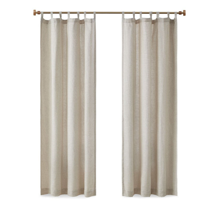 Gracie Mills Seraphine Faux Linen Tab Top Curtain Panel with Fleece Lining - GRACE-14296 Image 1