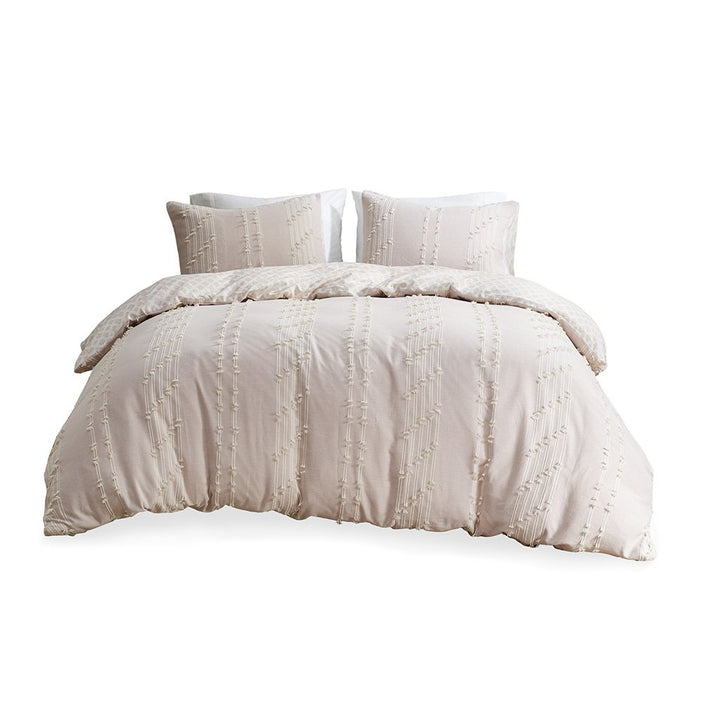 Gracie Mills Trujillo 3-Piece Embroidered Stripes Cotton Jacquard Comforter Set - GRACE-13820 Image 1