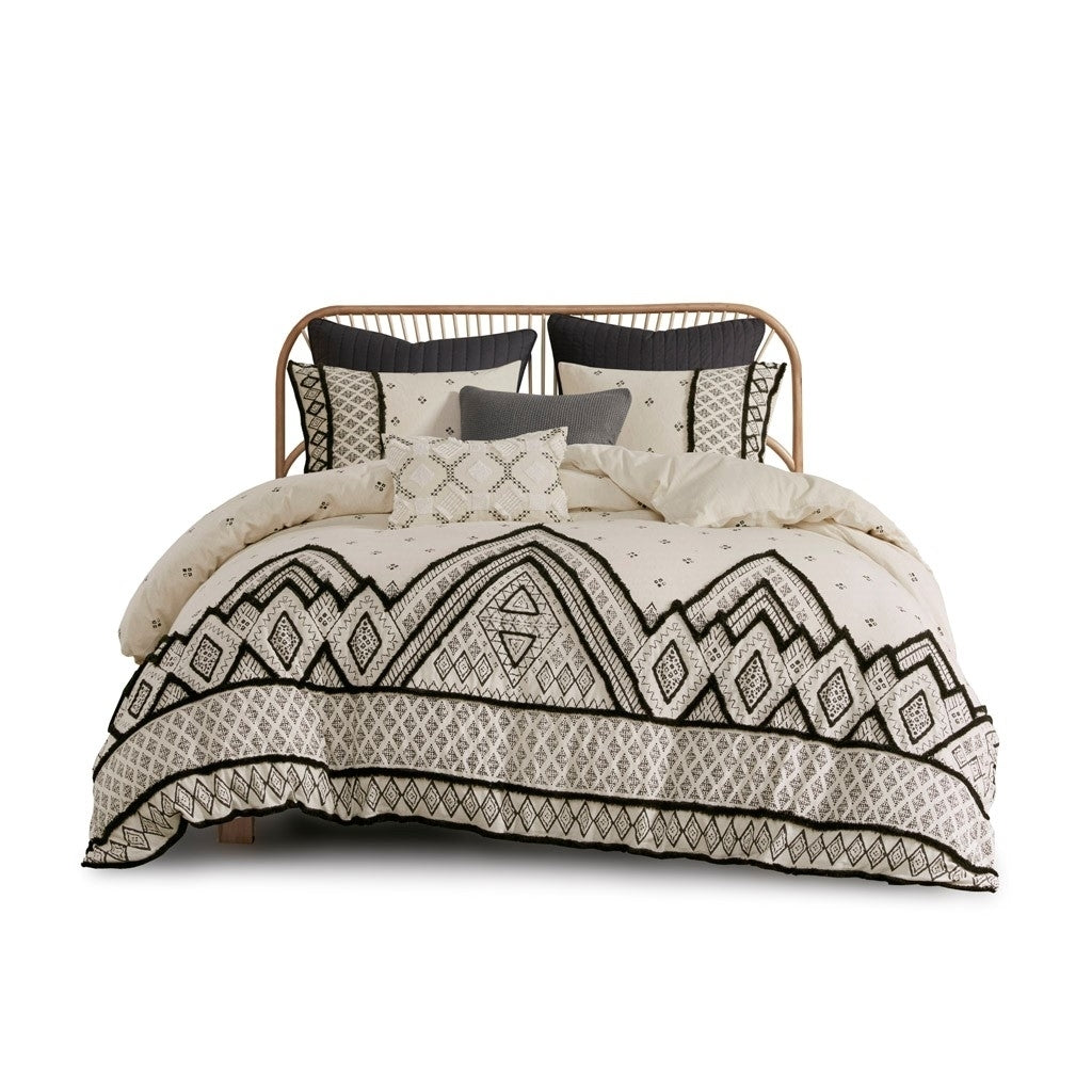 Gracie Mills Fannie Boho Eclectic Cotton and Flax Linen Blend Comforter Set - GRACE-13949 Image 1