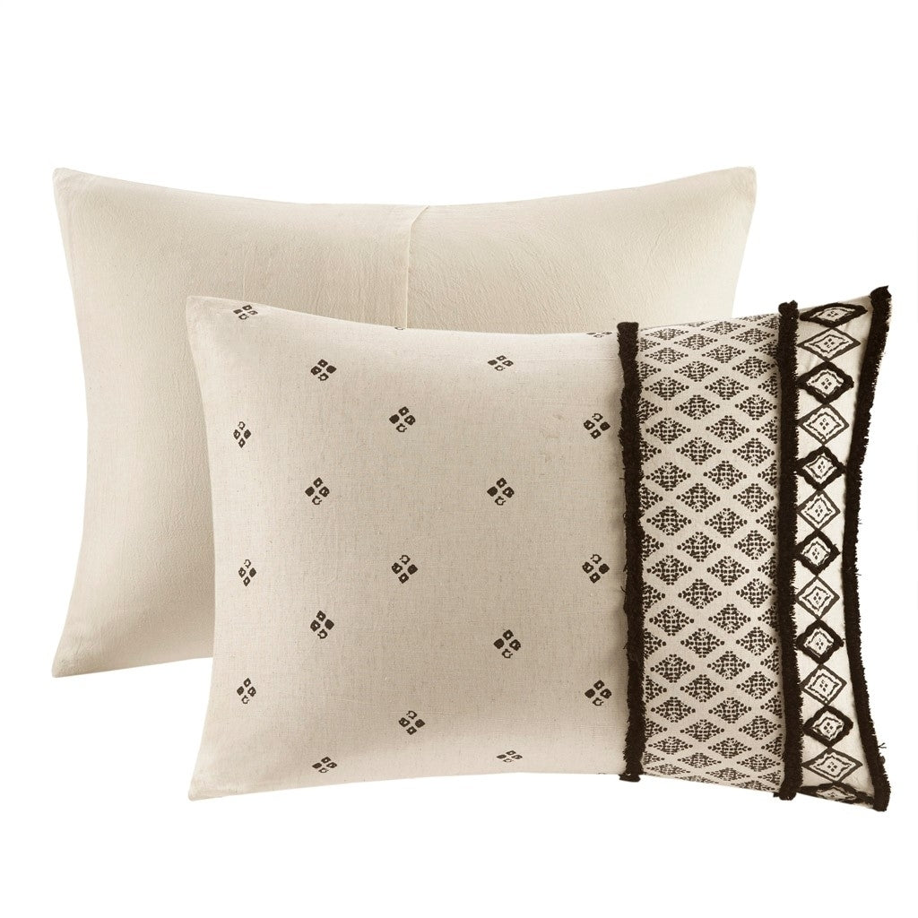 Gracie Mills Fannie Boho Eclectic Cotton and Flax Linen Blend Comforter Set - GRACE-13949 Image 2