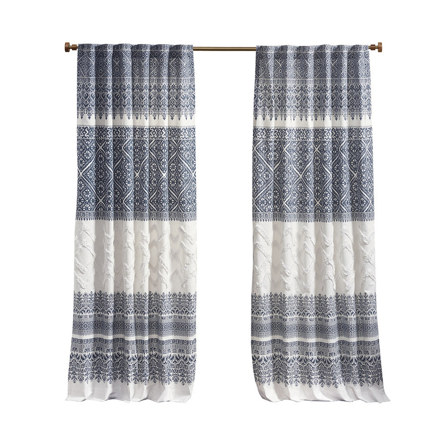 Gracie Mills Robbins Chenille-Detailed Cotton Printed Curtain Panel with Lining - GRACE-13995 Image 1
