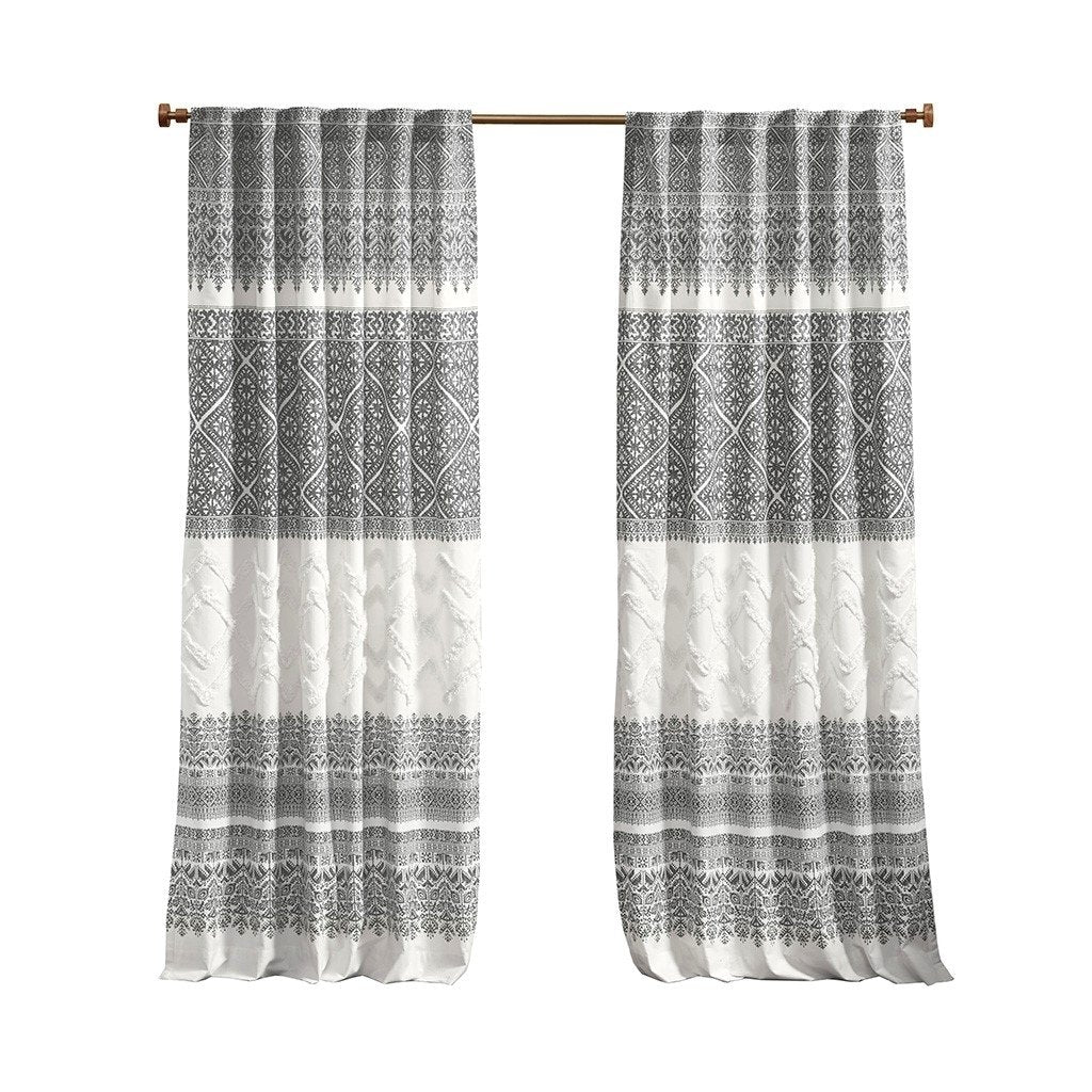 Gracie Mills Robbins Chenille-Detailed Cotton Printed Curtain Panel with Lining - GRACE-13995 Image 4