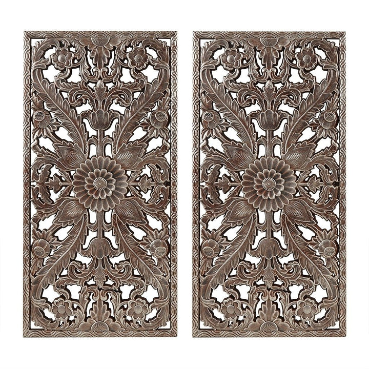 Gracie Mills Tammie Distressed Carved Wood Set - GRACE-14041 Image 1