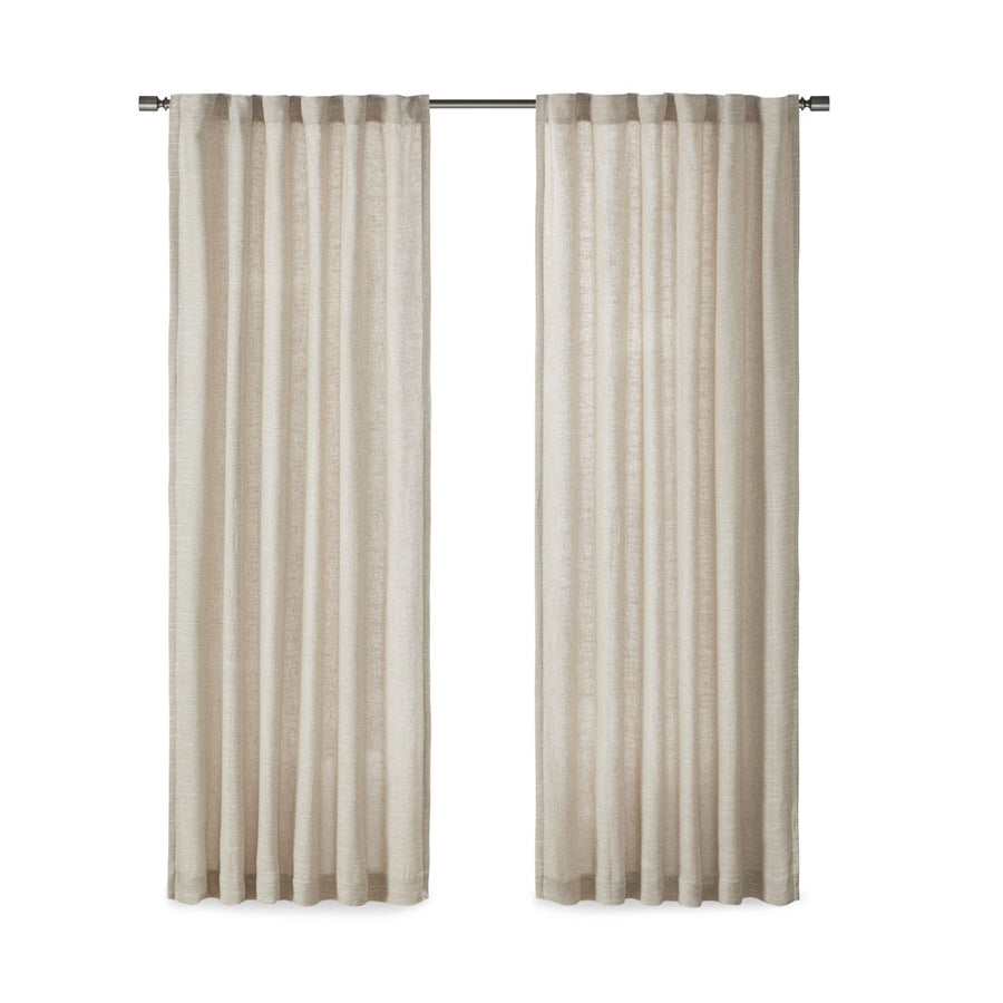 Gracie Mills Seraphine Faux Linen Rod Pocket and Back Tab Curtain Panel with Fleece Lining - GRACE-14297 Image 1