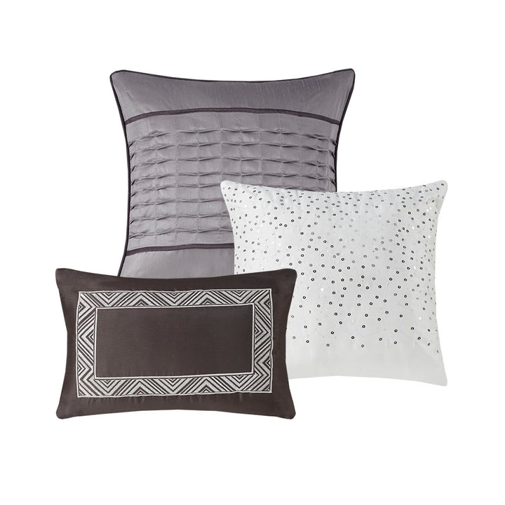 Gracie Mills Hickman 7-Piece Transitional Striped Jacquard Comforter Set - GRACE-14306 Image 3