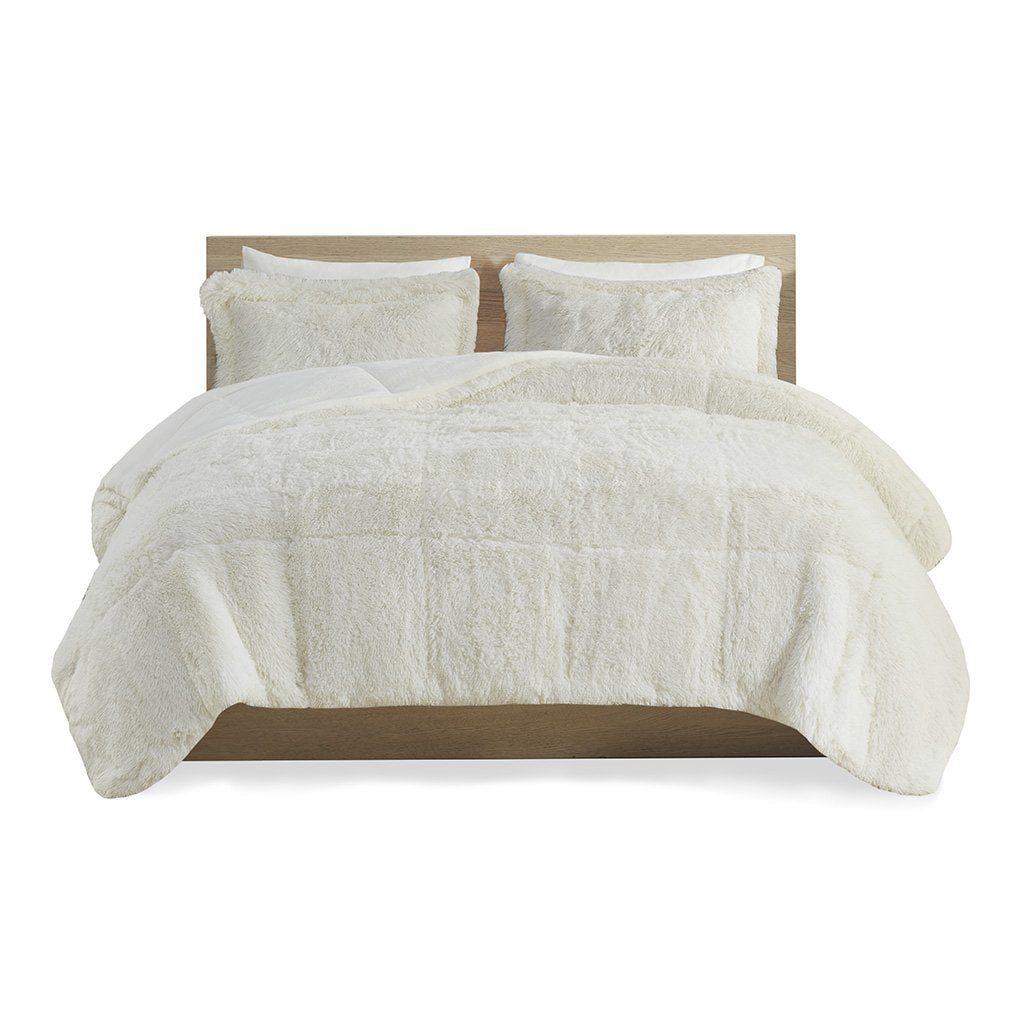 Gracie Mills Susie Contemporary Shaggy Long faux Comforter Set - GRACE-14335 Image 1