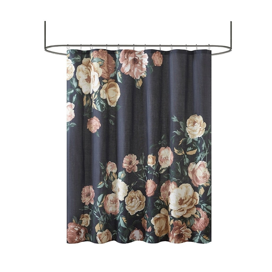 Gracie Mills Mata Floral Print Cotton Boucle Shower Curtain - GRACE-14491 Image 1