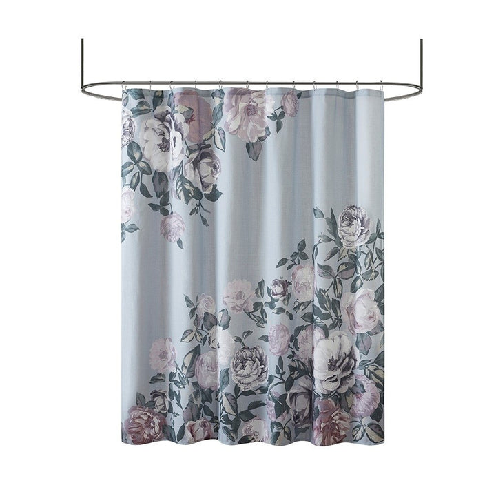 Gracie Mills Mata Floral Print Cotton Boucle Shower Curtain - GRACE-14491 Image 1