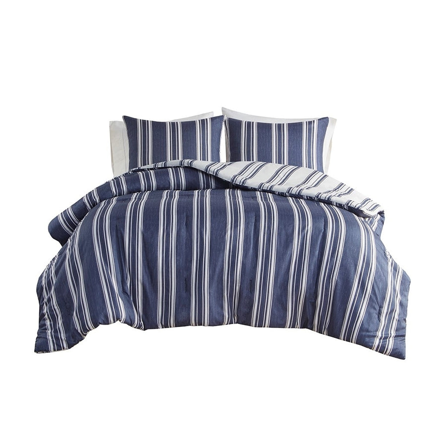 Gracie Mills Thais Farmhouse Reversible Striped Comforter Set - GRACE-14525 Image 1