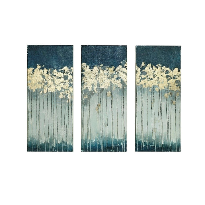Gracie Mills Frederic Gold Foil Abstract 3-piece Canvas Wall Art Set - GRACE-14668 Image 1