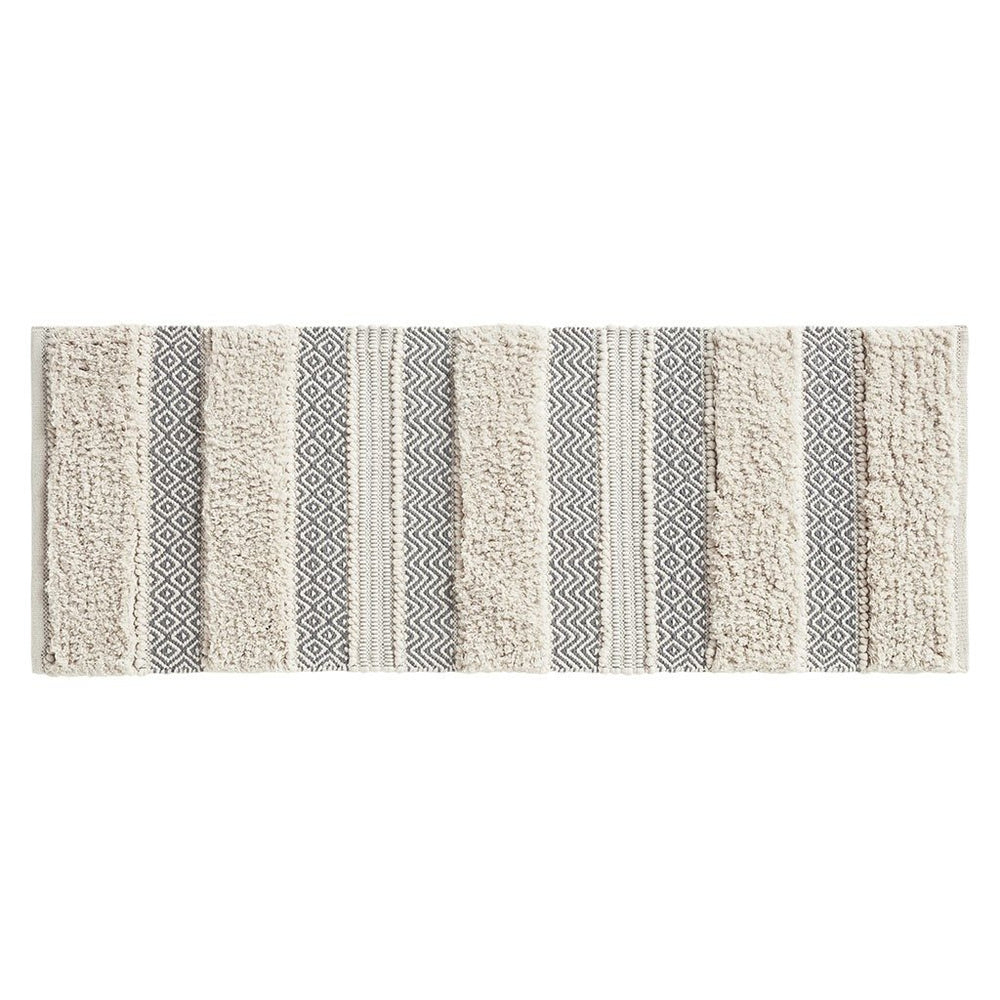 Gracie Mills Stripe Bath Rug GRACE-14672 Handwoven Texture 20x30 Soft Luxury Image 2