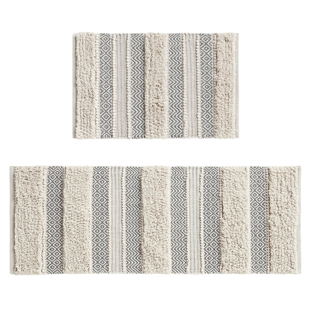 Gracie Mills Stripe Bath Rug GRACE-14672 Handwoven Texture 20x30 Soft Luxury Image 3