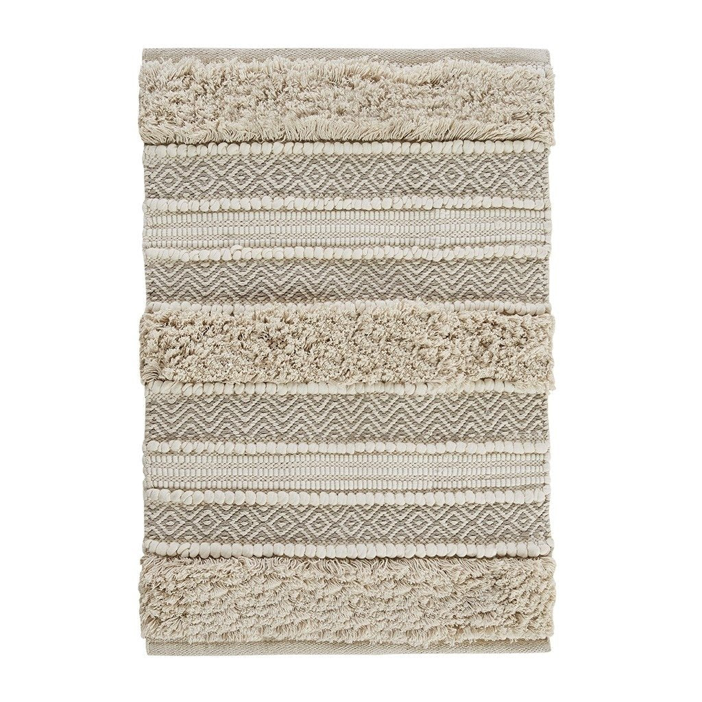 Gracie Mills Stripe Bath Rug GRACE-14672 Handwoven Texture 20x30 Soft Luxury Image 1