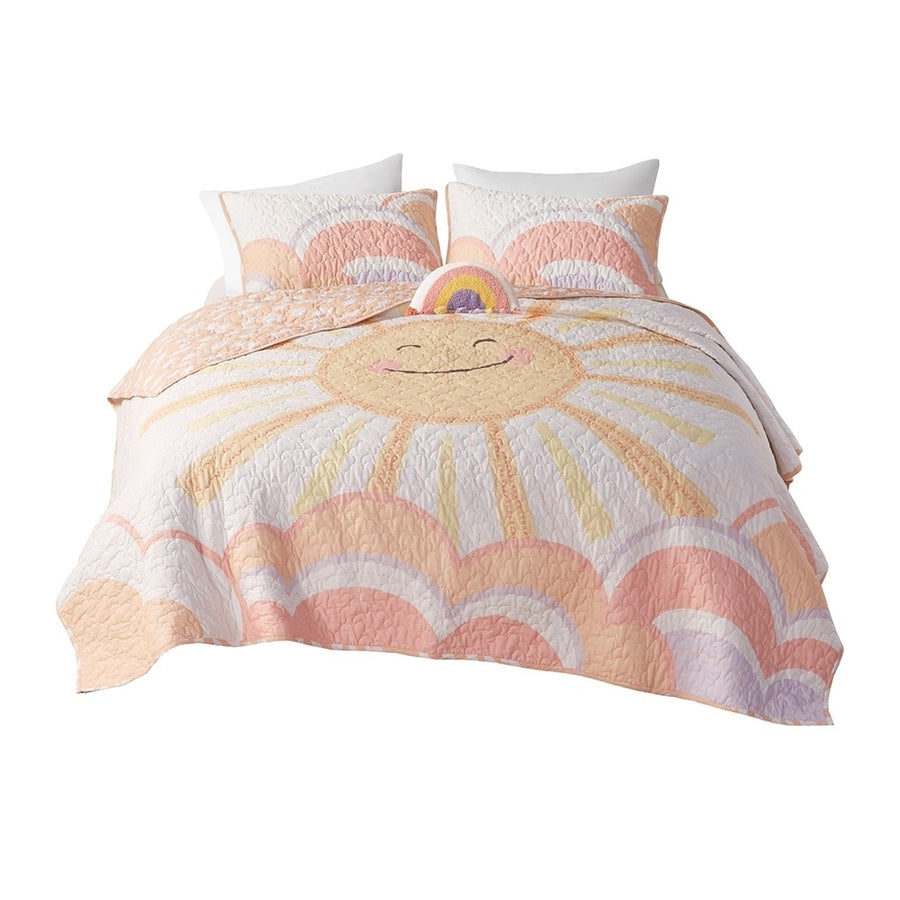 Gracie Mills Singleton Sunny Days Reversible Cotton Quilt Set with Throw Pillow - GRACE-14748 Image 1