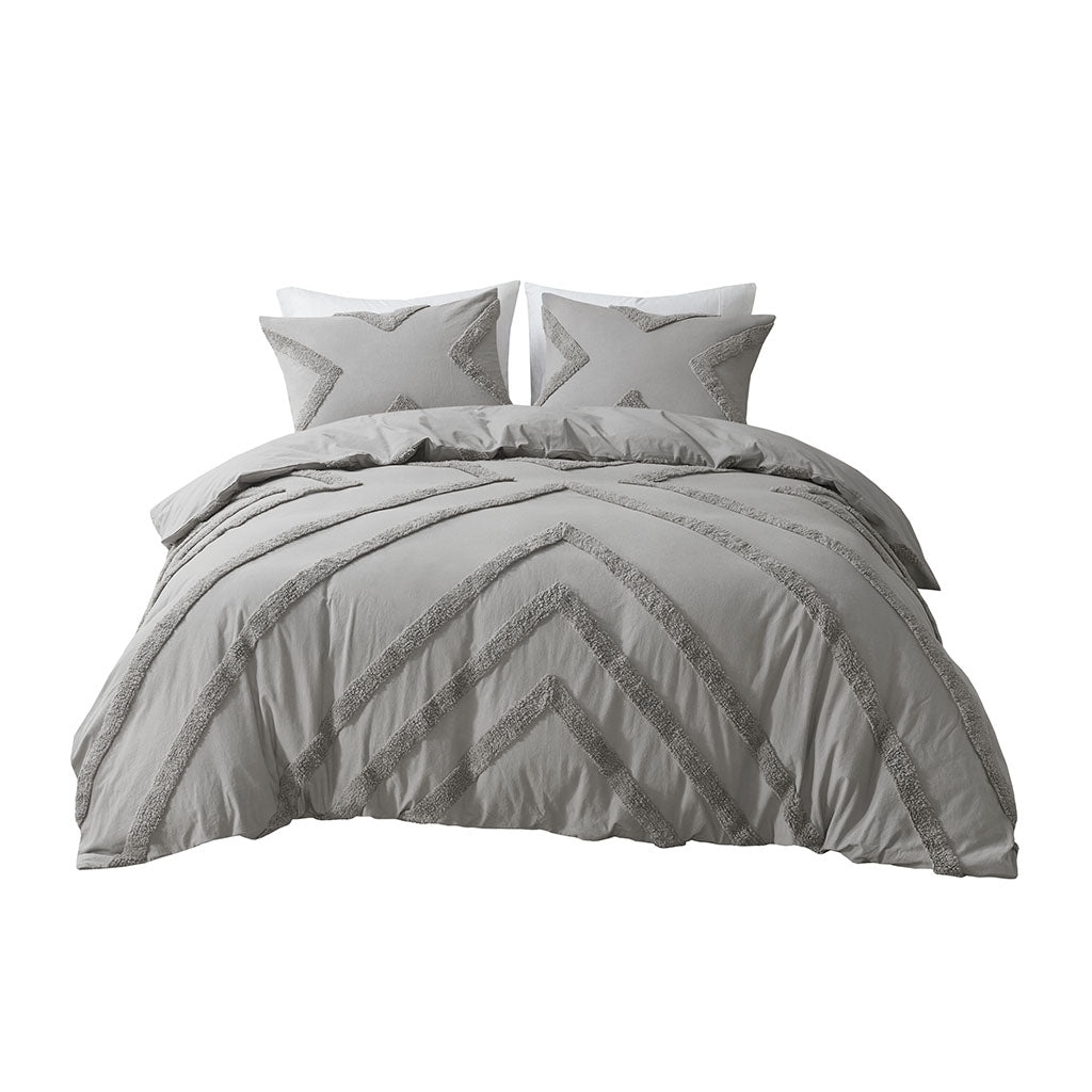 Gracie Mills Solange Modern Geometric Cotton Chenille Duvet Cover Set - GRACE-14753 Image 4