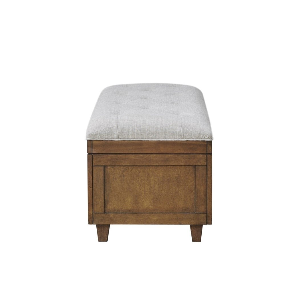 Gracie Mills Shelton Rustic Comfort Wood and Upholstered Storage Bench with Soft-Close - GRACE-15235 Image 3