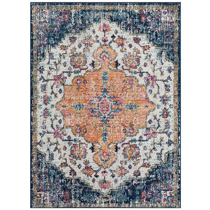 Gracie Mills Elmira Boho Medallion Woven Medium Soft Pile Area Rug - GRACE-14909 Image 1