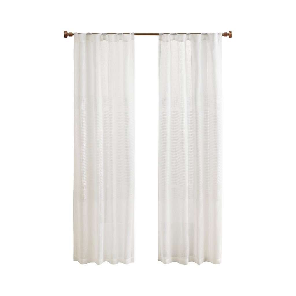 Gracie Mills Theron Lightweight Lined Yarn Dye Sheer Window Panel Pair - GRACE-14930 Image 1