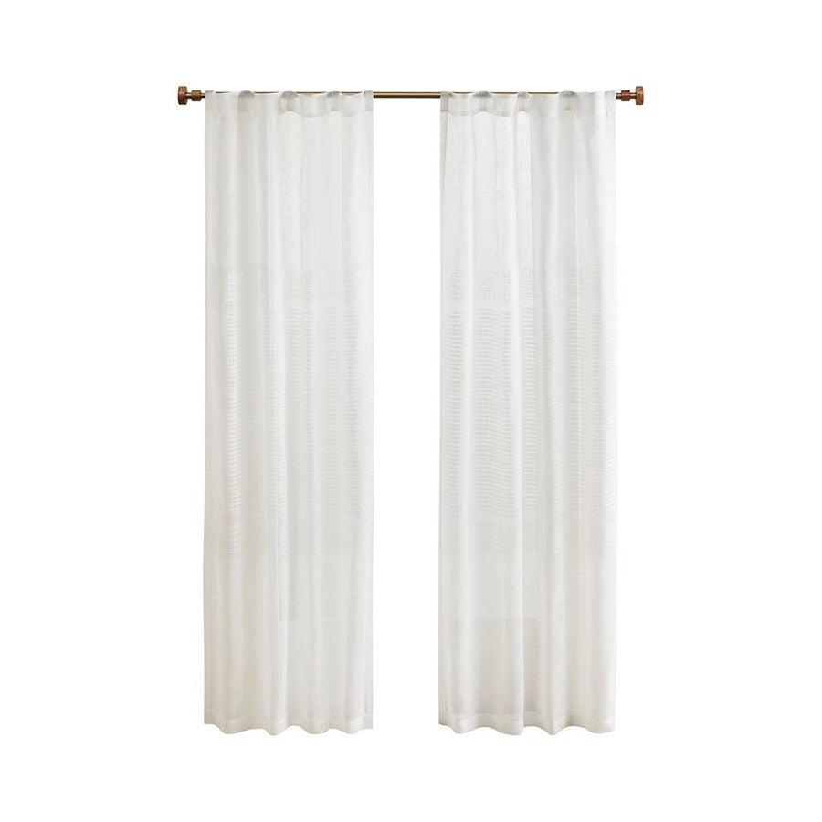 Gracie Mills Theron Lightweight Lined Yarn Dye Sheer Window Panel Pair - GRACE-14930 Image 1