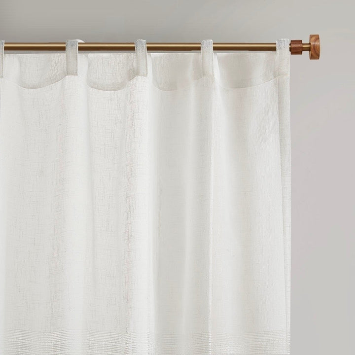 Gracie Mills Theron Lightweight Lined Yarn Dye Sheer Window Panel Pair - GRACE-14930 Image 3