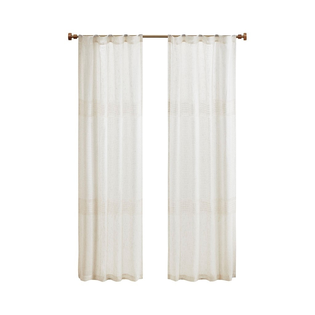 Gracie Mills Theron Lightweight Lined Yarn Dye Sheer Window Panel Pair - GRACE-14930 Image 4