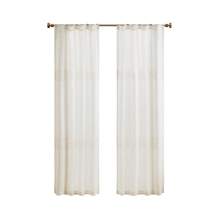 Gracie Mills Theron Lightweight Lined Yarn Dye Sheer Window Panel Pair - GRACE-14930 Image 4