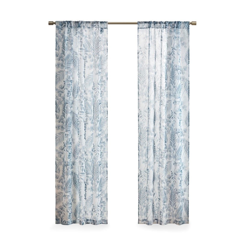 Gracie Mills Ascella Botanical Printed Lightweight Sheer Window Pair - GRACE-14994 Image 1