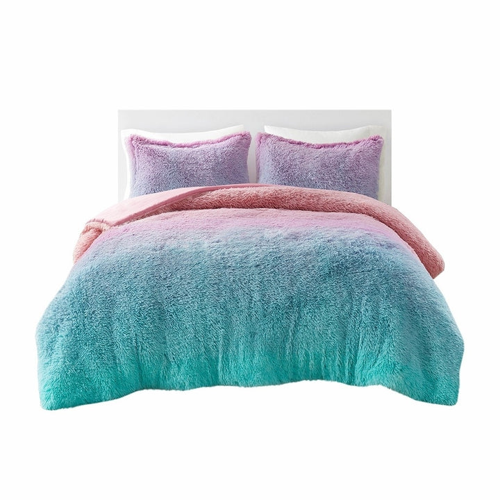 Gracie Mills Herman Ombre Shaggy Faux faux Comforter Set - GRACE-15010 Image 1