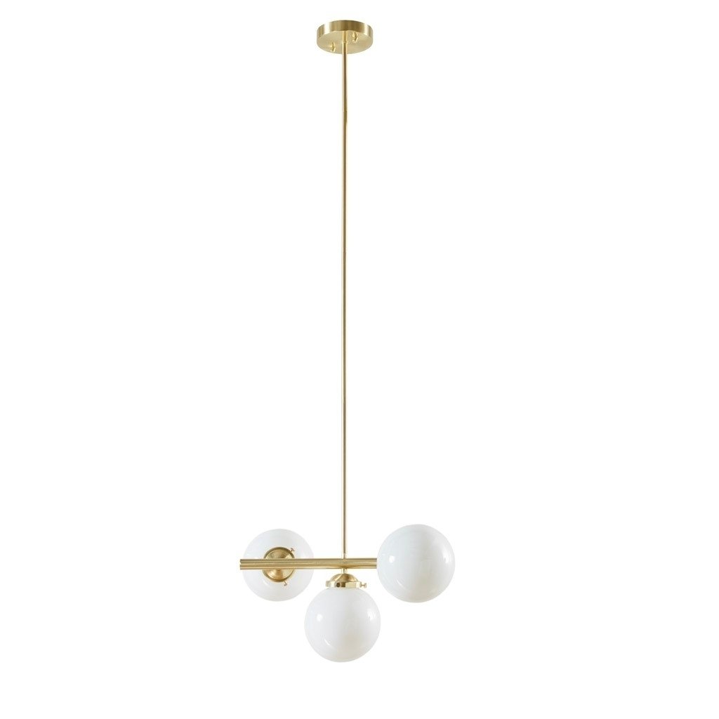 Gracie Mills Makenna 5-Light Brass Chandelier with Frosted Glass Globes - GRACE-15080 Image 4