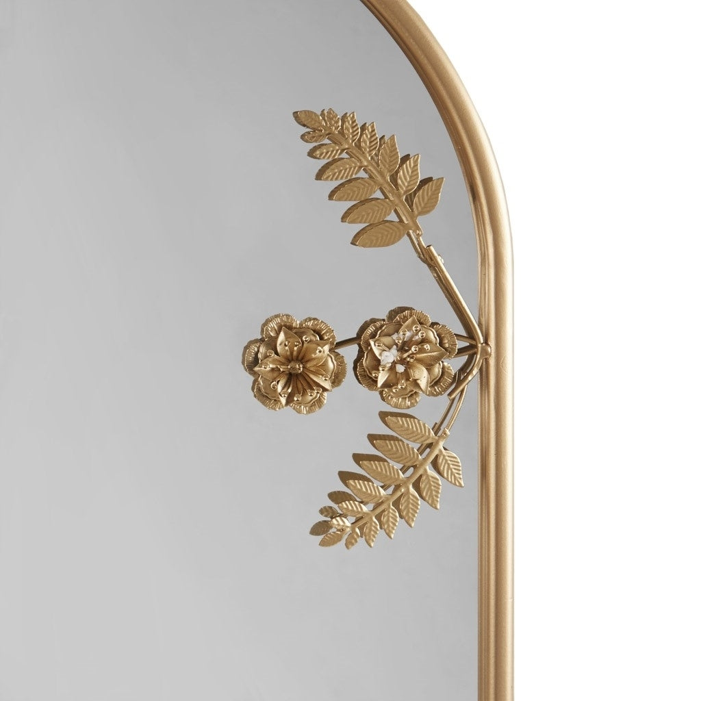 Gracie Mills Daisy 15.25"W x 25.25"H Arched Metal Wall Mirror with Floral details - GRACE-15454 Image 4