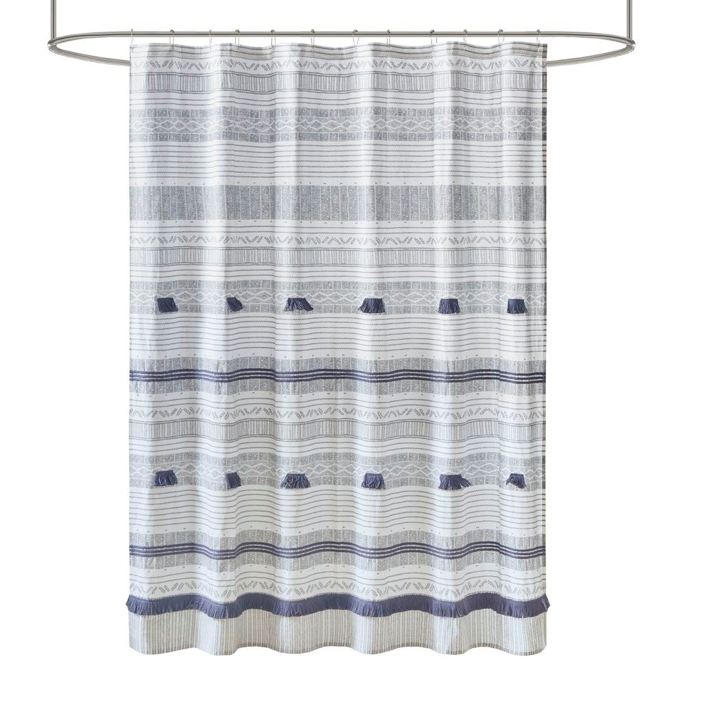 Gracie Mills Belinda Striped Cotton Shower Curtain with Tassel - GRACE-15148 Image 3