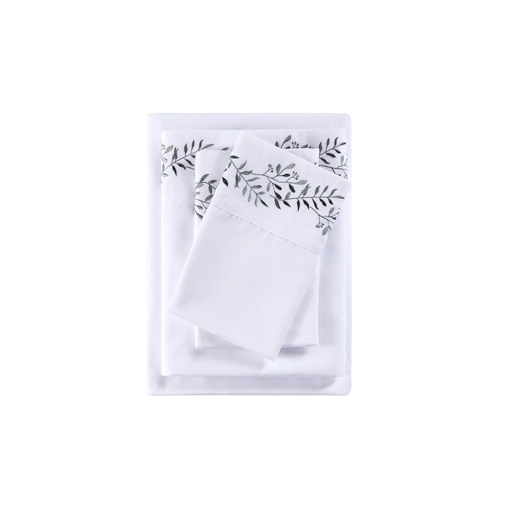 Gracie Mills Luca 4-Peice Embroidered Soft Brushed Microfiber Sheet Set - GRACE-15168 Image 1