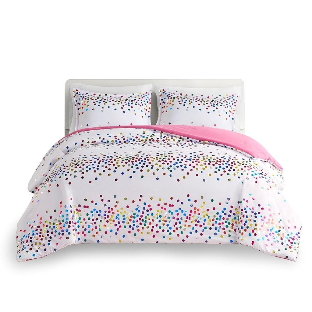 Gracie Mills Domhnall Rainbow Iridescent Metallic Dot Comforter Set - GRACE-15174 Image 1