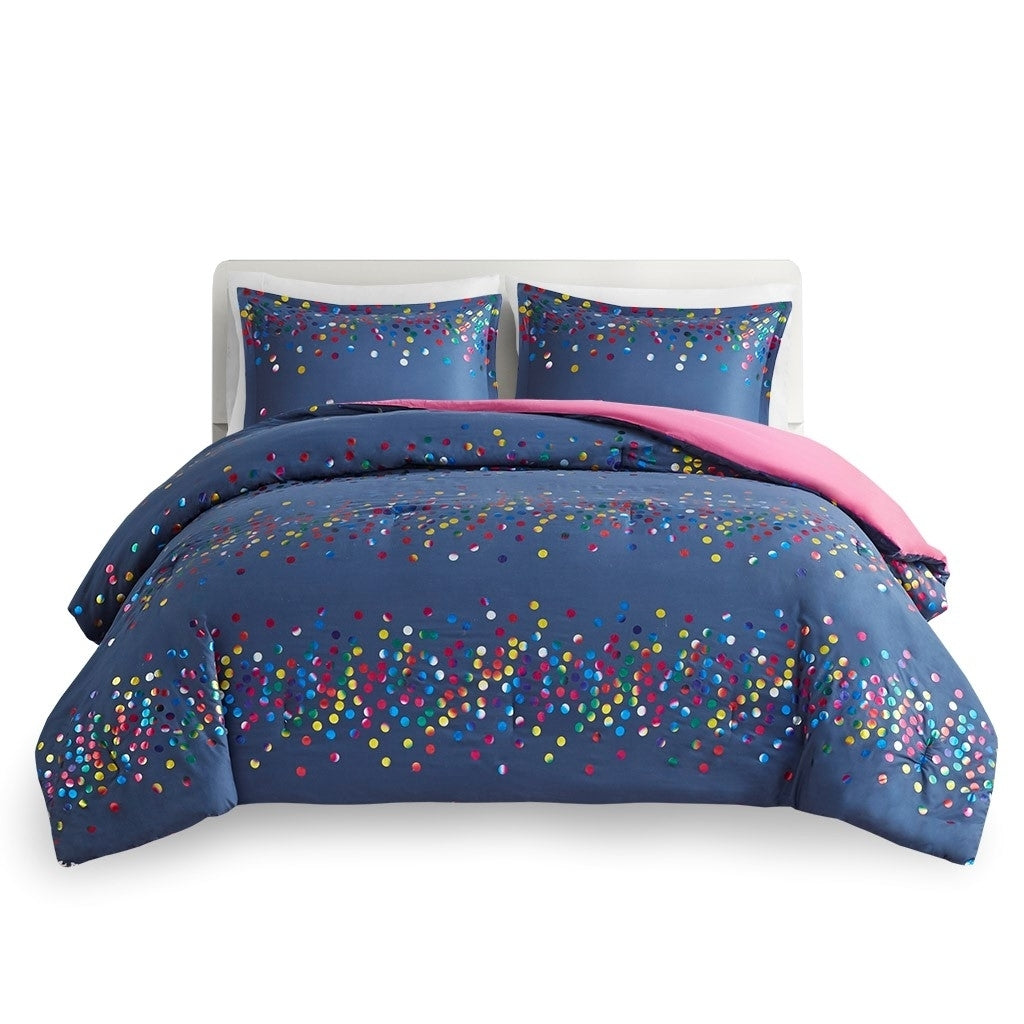 Gracie Mills Domhnall Rainbow Iridescent Metallic Dot Comforter Set - GRACE-15174 Image 4