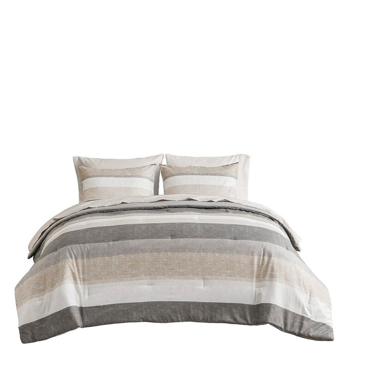 Gracie Mills Ware Striped Comforter Set with Bed Sheets - GRACE-15243 Image 1